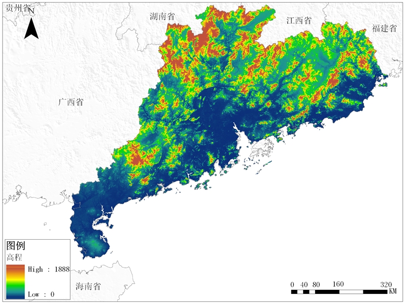 广东省DEM高程图，揭示自然地貌与地理信息之美